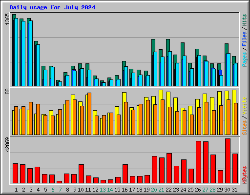 Daily usage for July 2024