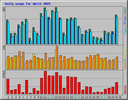 Daily usage for April 2025
