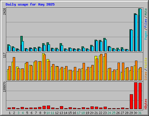 Daily usage for May 2025