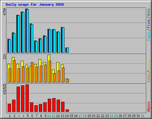 Daily usage for January 2026