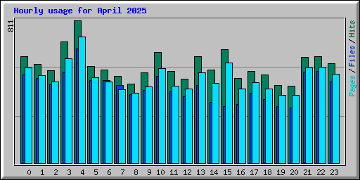 Hourly usage for April 2025