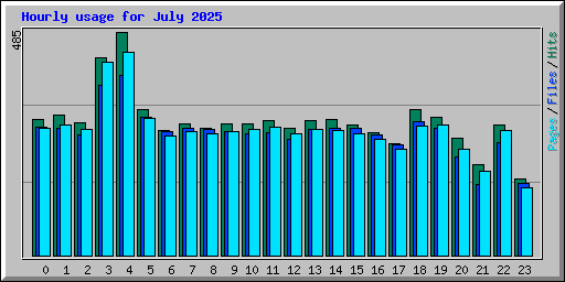 Hourly usage for July 2025